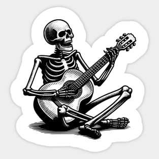 Skeleton Playing Guitar Sticker